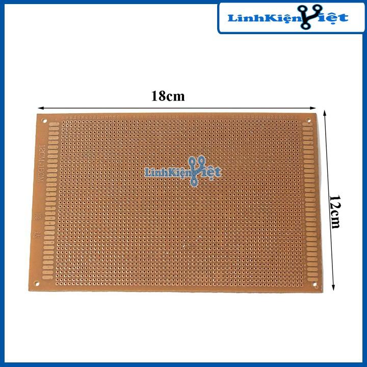Phíp Đồng Lỗ - Bảng Mạch Đục Lỗ Sẵn PCB Nâu - Kích Thước 12x18cm