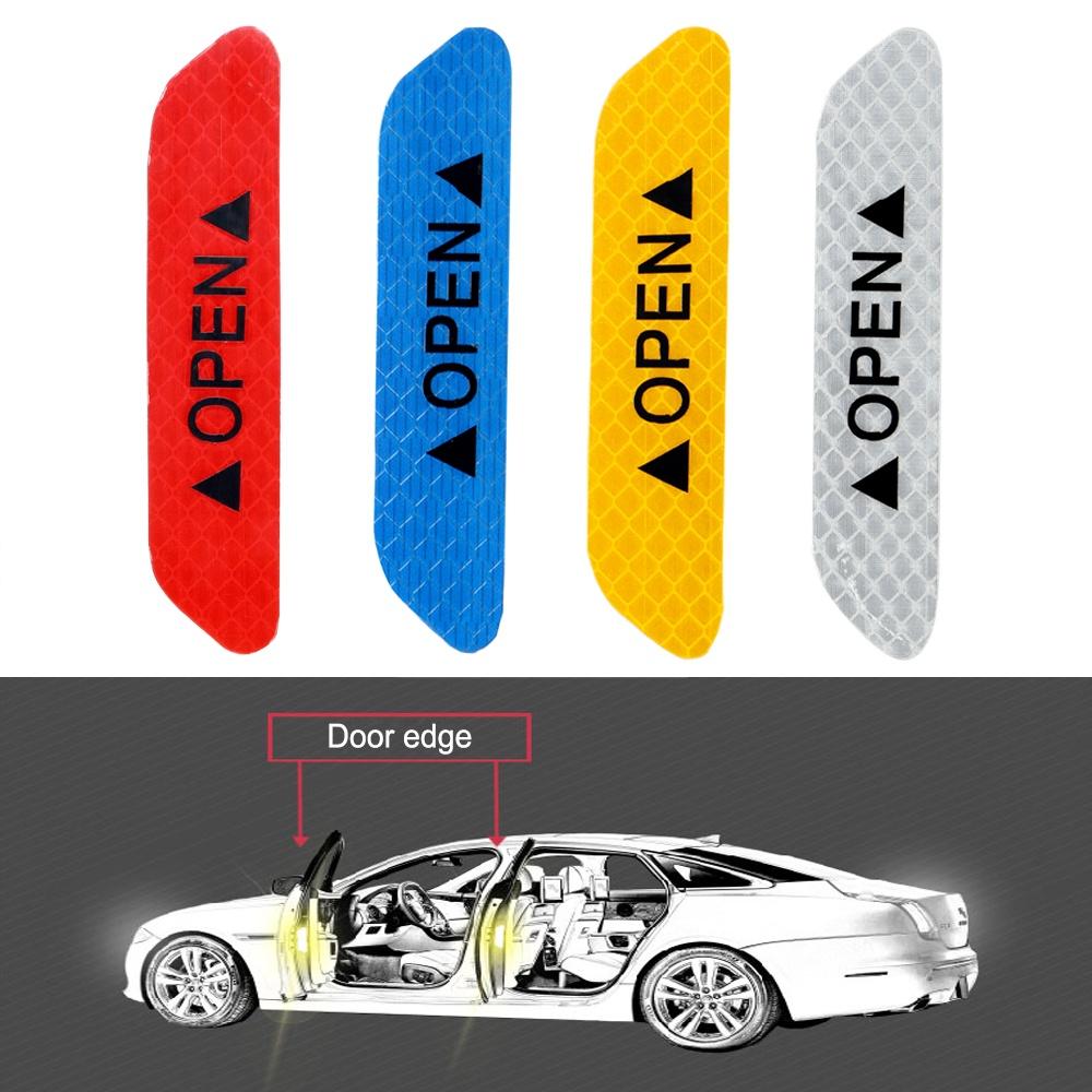 Set 4 miếng dán phản quang cảnh báo cho cửa xe hơi