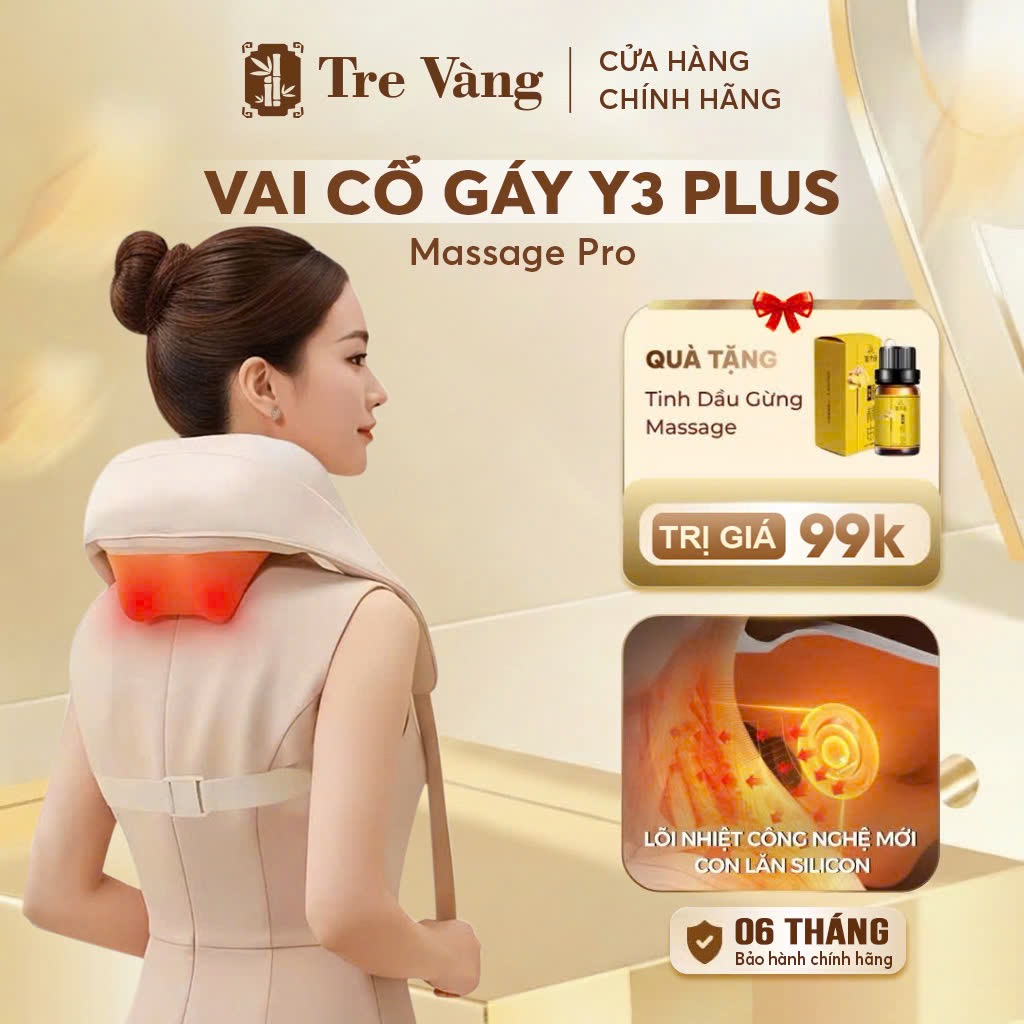 Máy massage cổ vai gáy Y3 Plus chườm ấm hồng ngoại giảm đau nhức thư giãn toàn thân