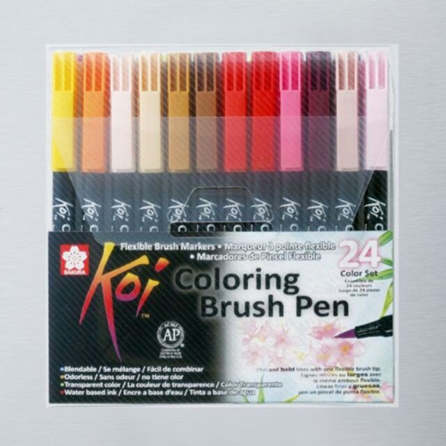 Bút Cọ Màu Koi Coloring Brush Sakura - 24 Màu - XBR - 24