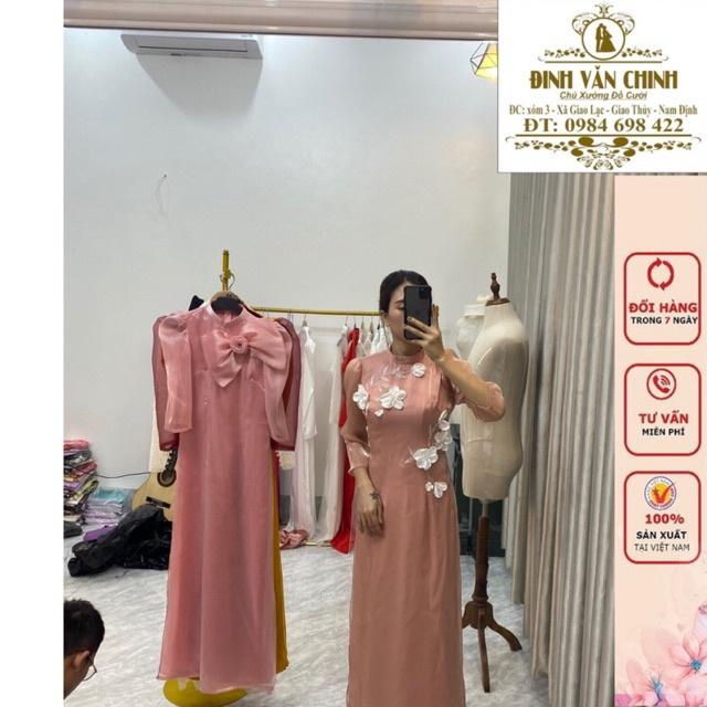 Tơ Ovaza lót lụa hoa nổi thiết kế mới tông hông sang chảnh_ADTO002