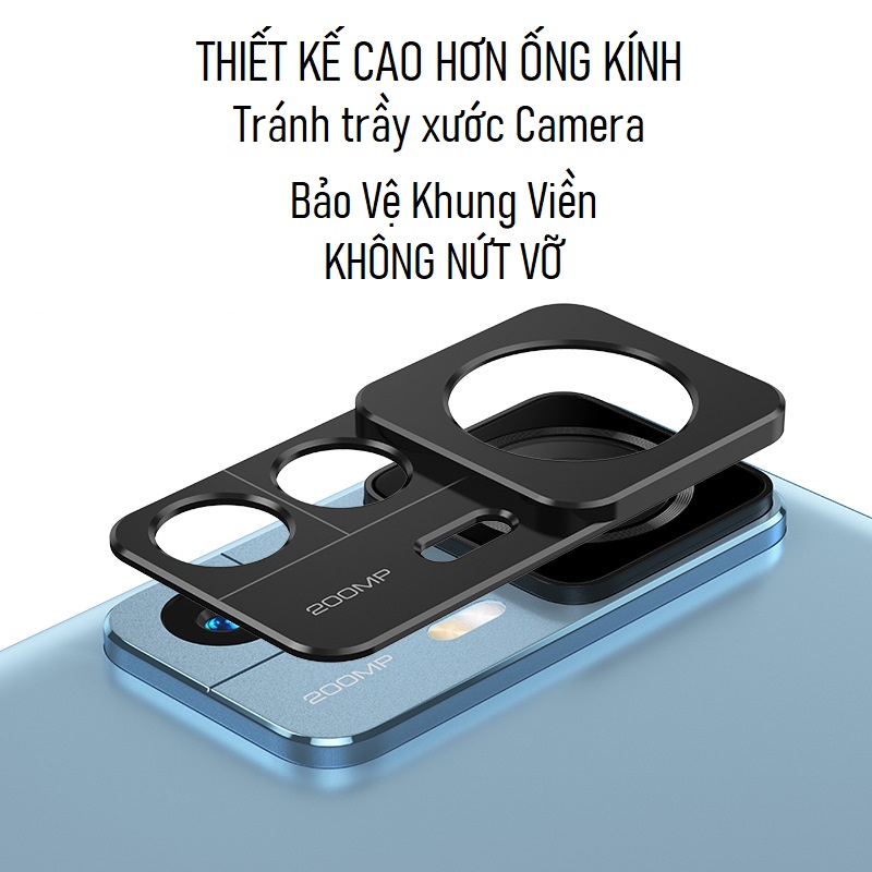 Miếng Dán Bảo Vệ Camera cho Xiaomi 12T/ K50 Ultra, Xiaomi 12T Pro HỢP KIM NHÔM, Miếng dán camera chống trầy xước, Đẹp Sang Trọng.