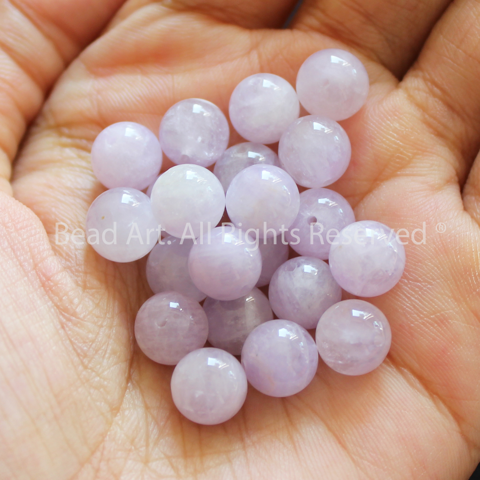 [1 Hạt] 9MM Đá Thạch Anh Tím Sữa Lavender, Milky Lavender Amethyst Tự Nhiên Loại A, Phối Vòng Tay Phong Thuỷ, Chuỗi Hạt, Trang Sức, Hợp Mệnh Thổ, Hỏa - Bead Art