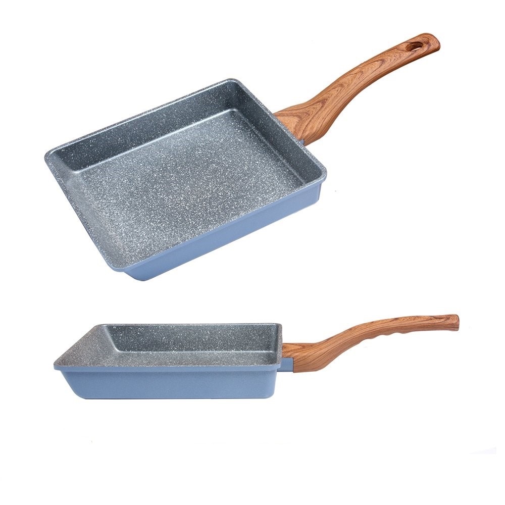 Chảo đúc bằng đá ceramic trứng 15 x 18cm - VUÔNG (Sử dụng tất cả các loại bếp)