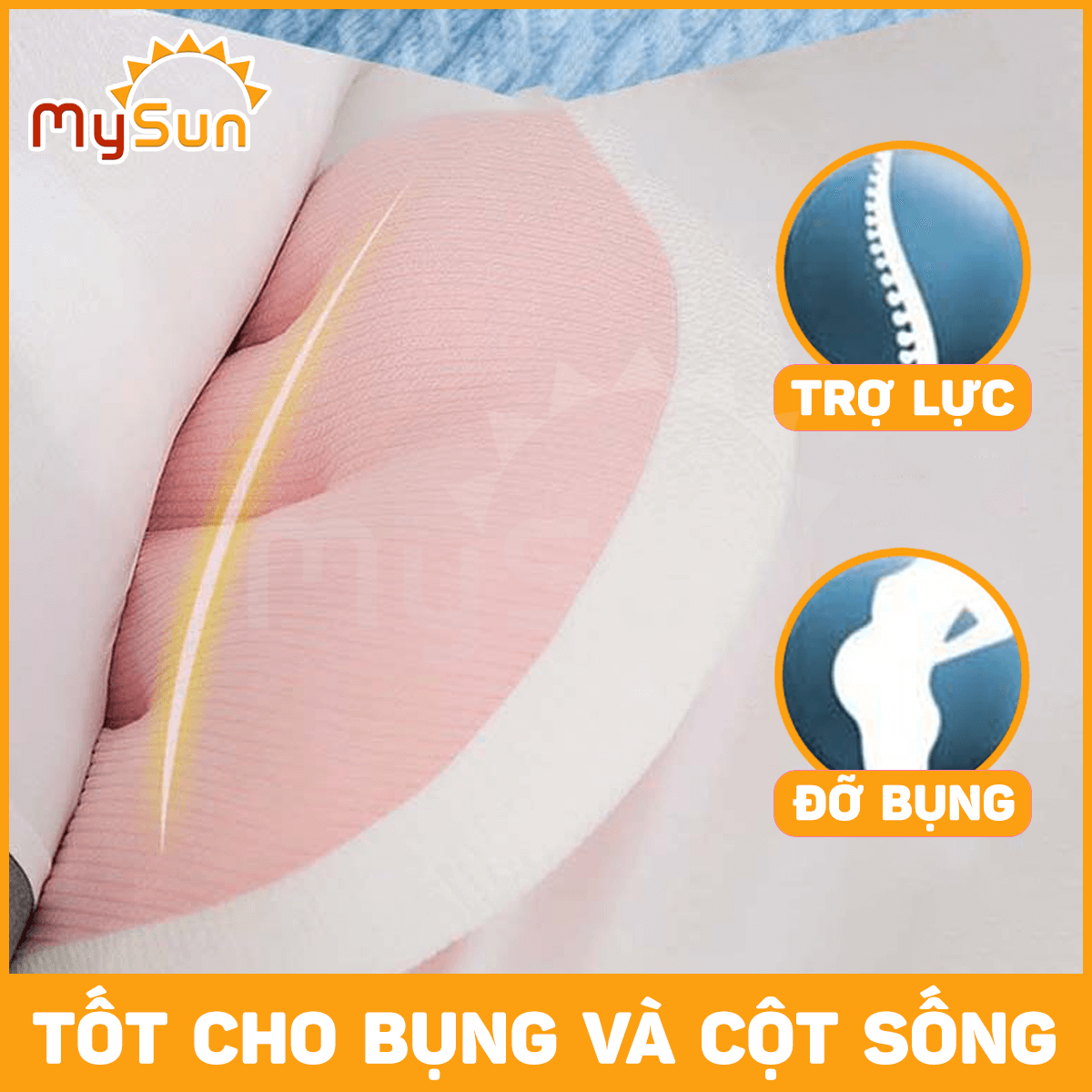 Gối bầu cánh tiên cho bà bầu ôm ngủ kê lưng bụng cao cấp thoải mái bằng vải cotton 100% MySun