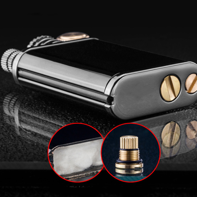 Hộp Qụet Bật Lửa Xăng CF210 Thiết Kế Đẹp Độc Lạ 2 Trong 1 - Dùng Xăng Bấc Đá Cao Cấp