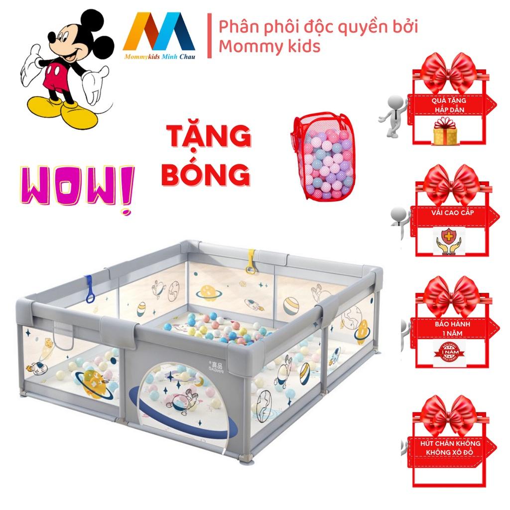 Quây Cũi MOMMYKIDS MINH CHÂU Cao Cấp Cho bé, kích thước 1m5.1m5; 1m3.1m3 tặng kèm tay vịn, 30 bóng nhựa 7cm