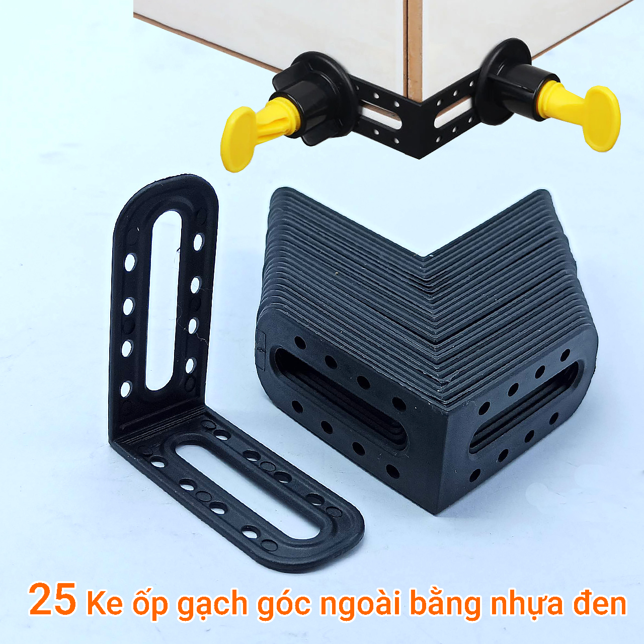 Túi 25 Ke ốp gạch góc ngoài bằng nhựa đen