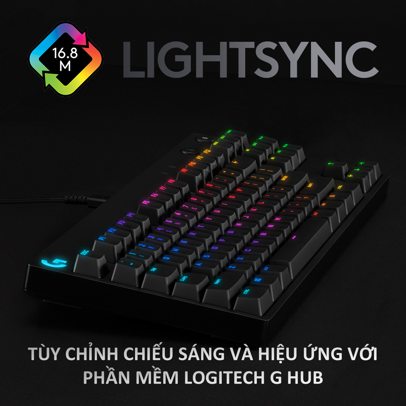 Bàn Phím Cơ Có Dây Logitech G Pro Gaming RGB Romer-G Switch Tenkeyless - Hàng Chính Hãng