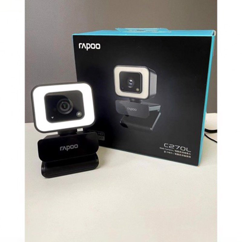 Webcam 1080 HD, lấy nét tự động, tích hợp đèn led trợ sáng Rapoo C270L - Hàng chính hãng