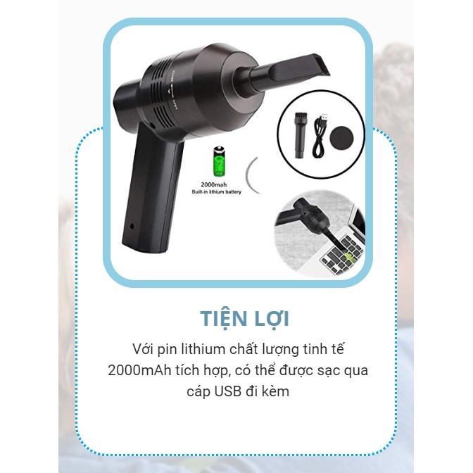 Máy hút bụi cầm tay có cổng sạc USB 2000mAh - Home and Garden