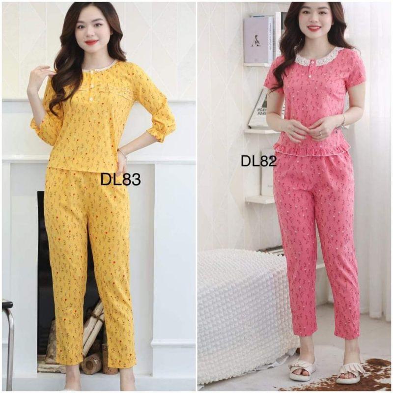Bộ mặc nhà cổ V bi cốm đủ size chuẩn ảnh