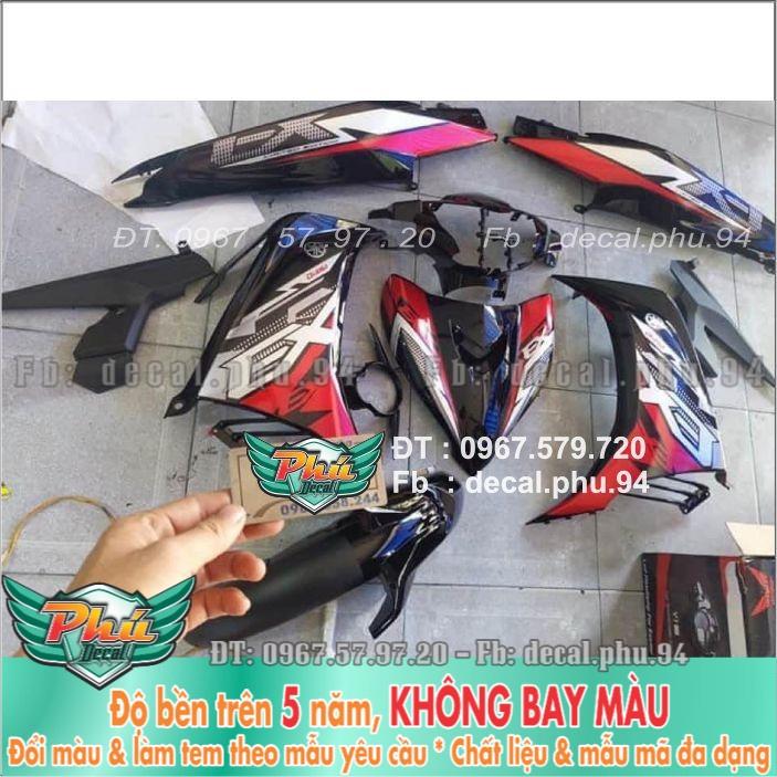 Tem rời Exciter 135 Đỏ đen bạc  -1