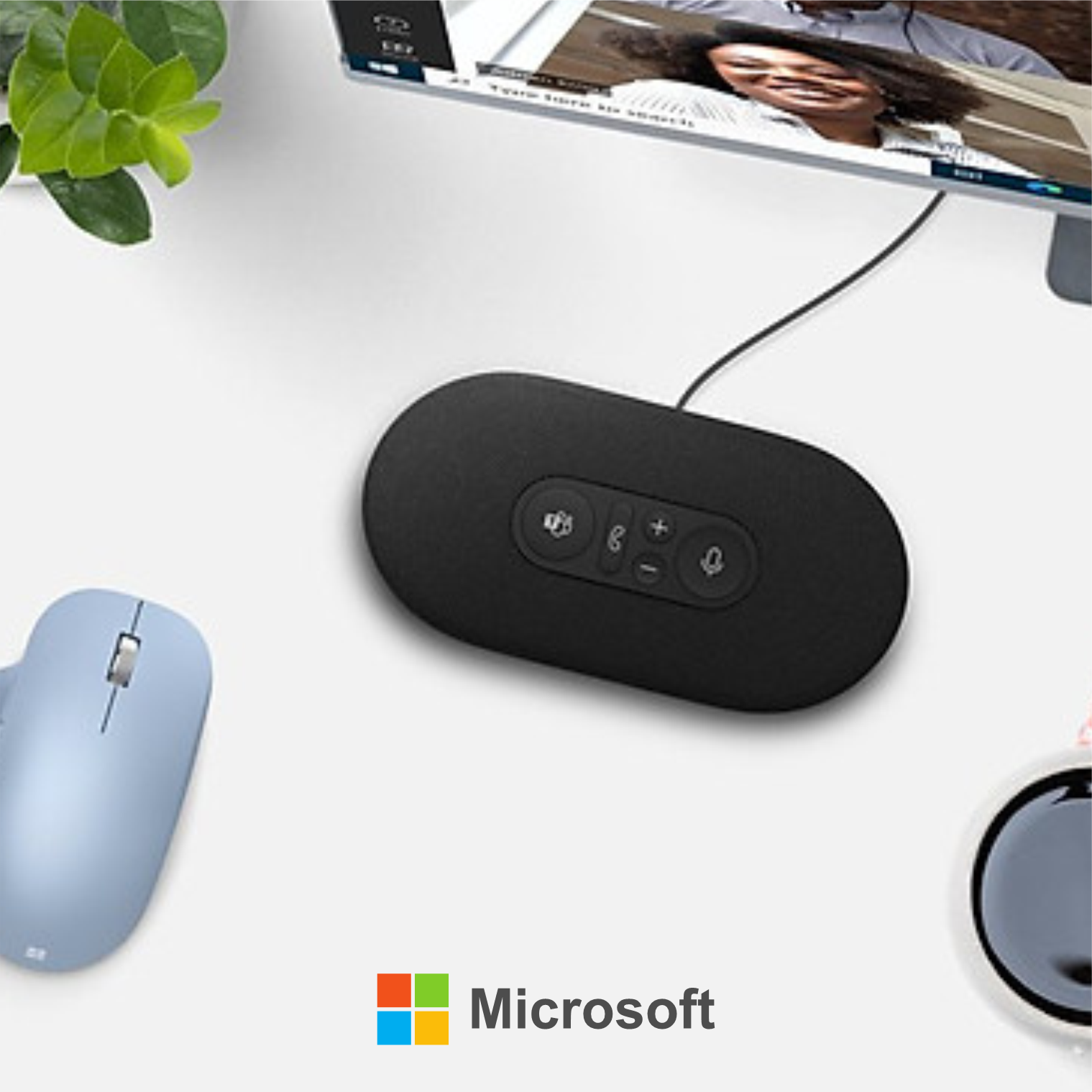 Loa Phòng Họp Trực Tuyến Online USB-C Tích Hợp Micro Microsoft Modern Speaker - Hàng Chính Hãng