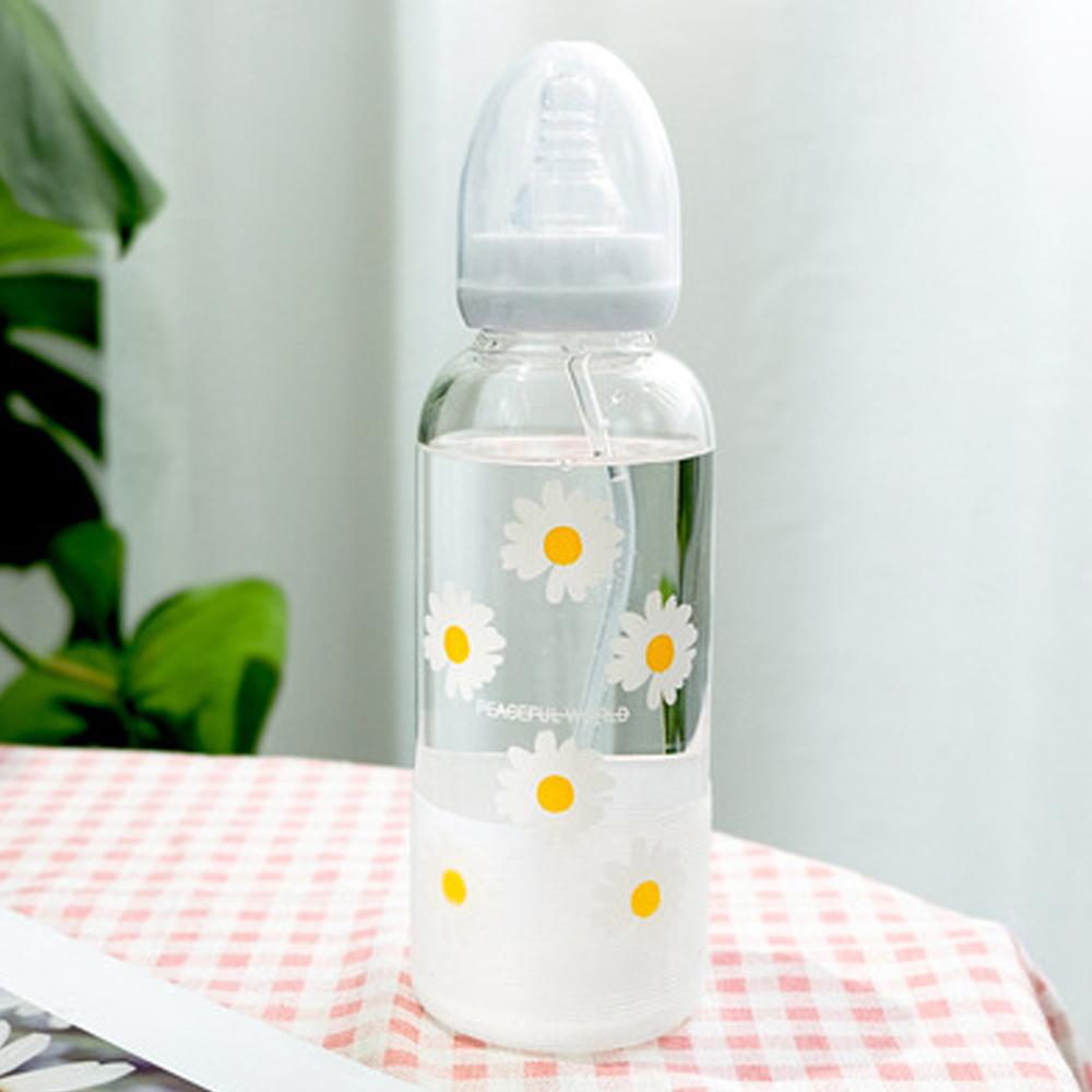 400Ml Sáng Tạo Tốt Nghiệp Trưởng Thành Bình Sữa Thủy Tinh Dung Tích Lớn Nữ Sinh Viên Núm Vú Cốc Nước Không Chứa BPA Kid Sinh Nhật Tặng Cốc Sạc