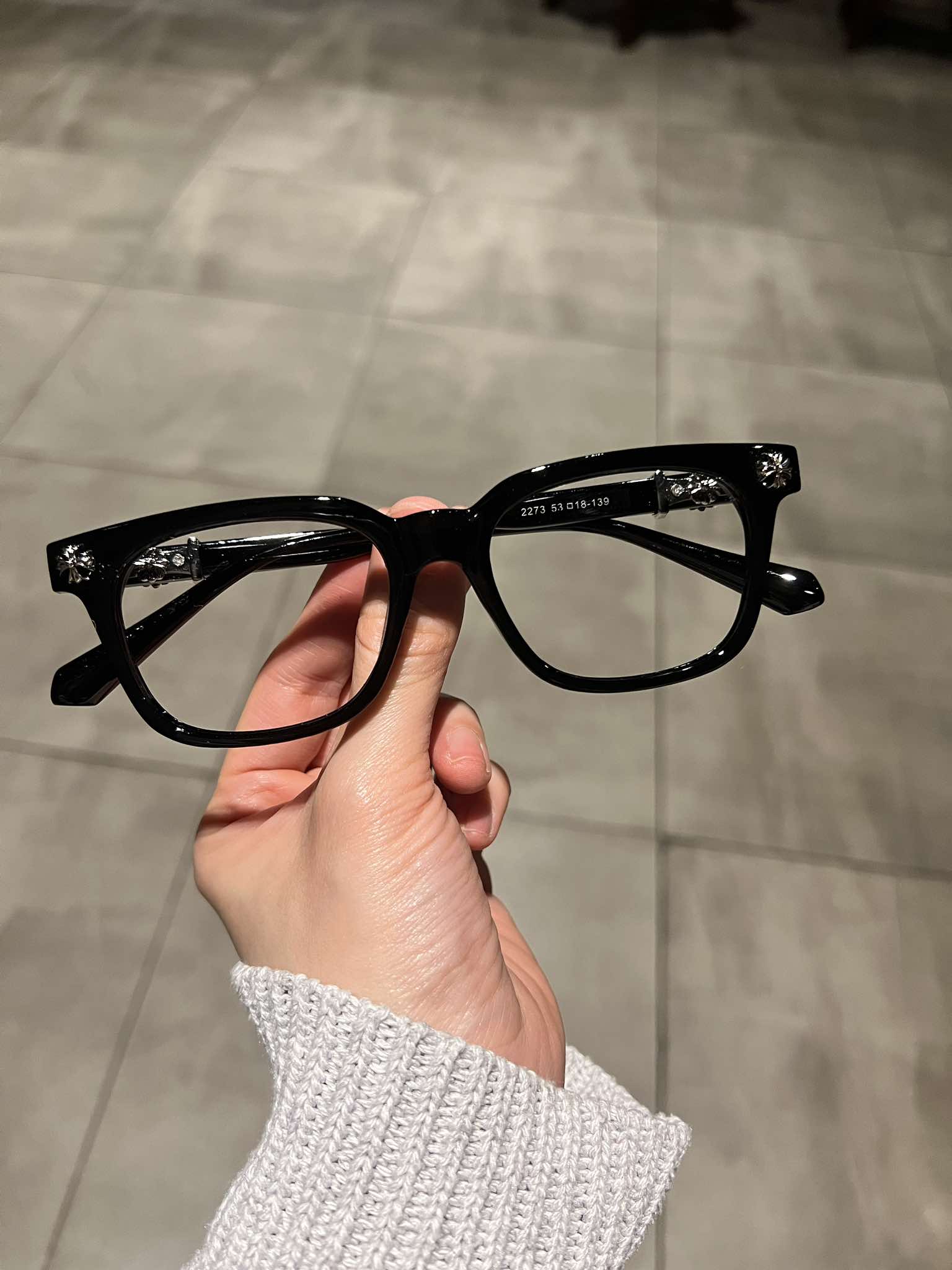 Kính nam nữ gọng Mắt vuông unisex họa tiết