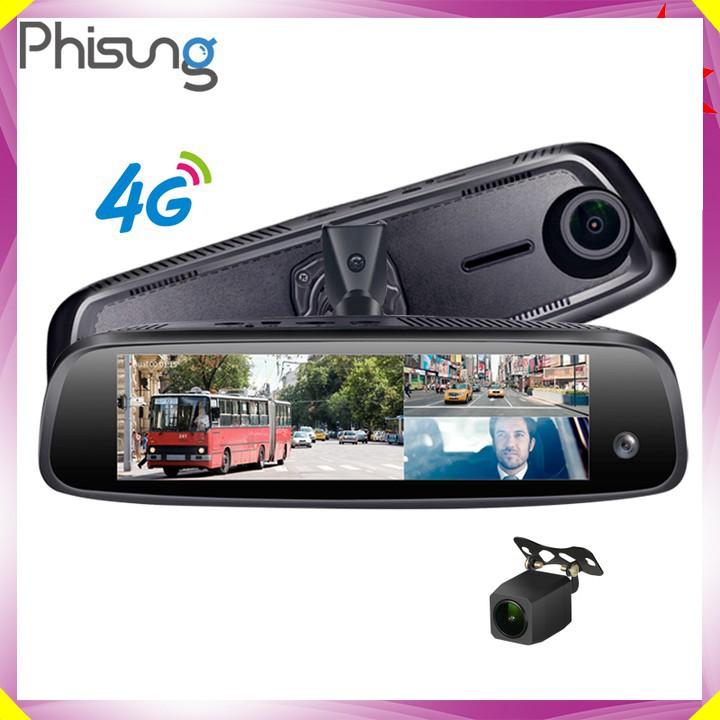 Camera hành trình cao cấp Phisung tích hợp 3 camera, 4G, Android, Wifi - E09-3 - Hàng Nhập Khẩu