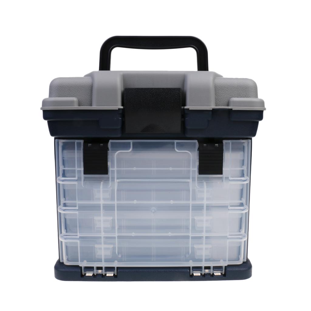 4 Layers Handheld Fishing Case High Strength Plastic Tackle Box Lures Case