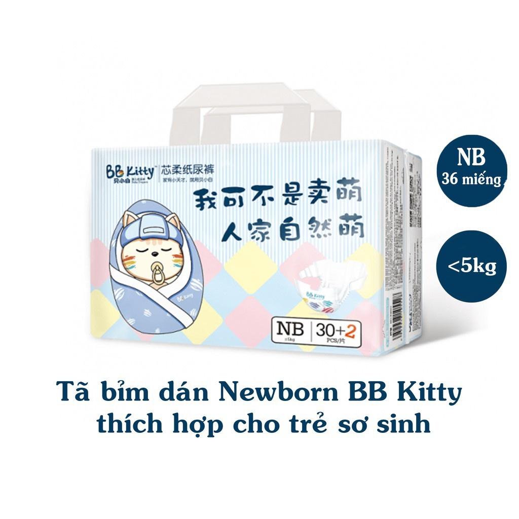 COMBO 4 bịch Tã Bỉm dán/quần BB Kitty nội địa Trung siêu thấm hút, an toàn cho bé đủ size từ 2-18kg0