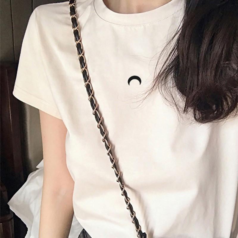 Áo Thun Ngắn Tay In Hình Đơn Giản Phong Cách Hàn Quốc