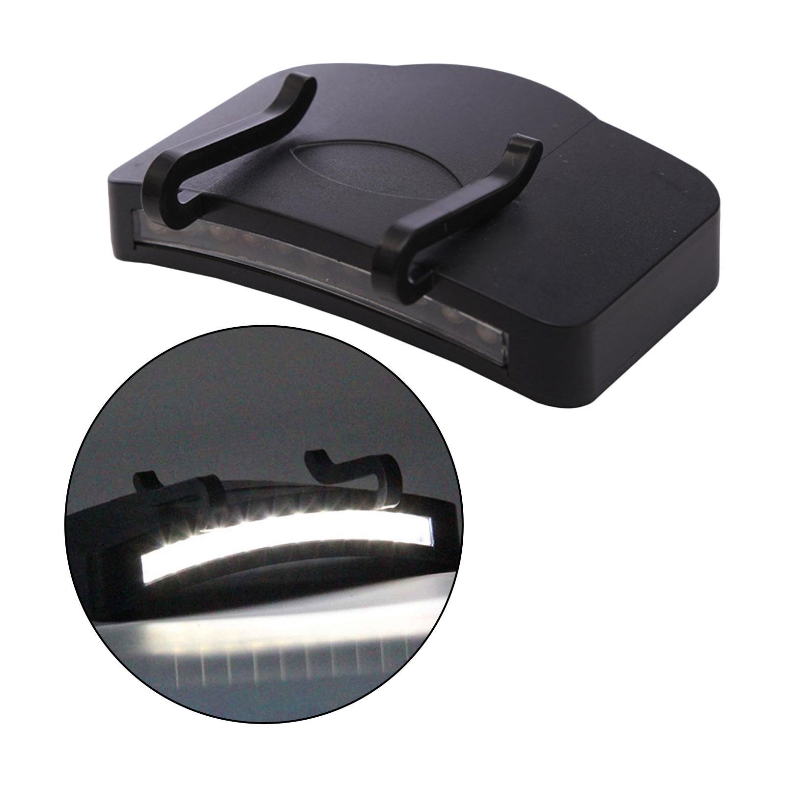 Clip On LED Head Lamp Hat Light Headwear Brim Fishing Battery