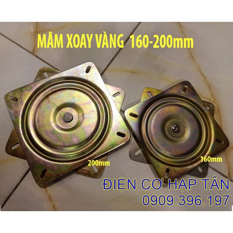 MÂM XOAY GHẾ 160, 200MM –VÀNG -TRONG NGÀNH MỘC