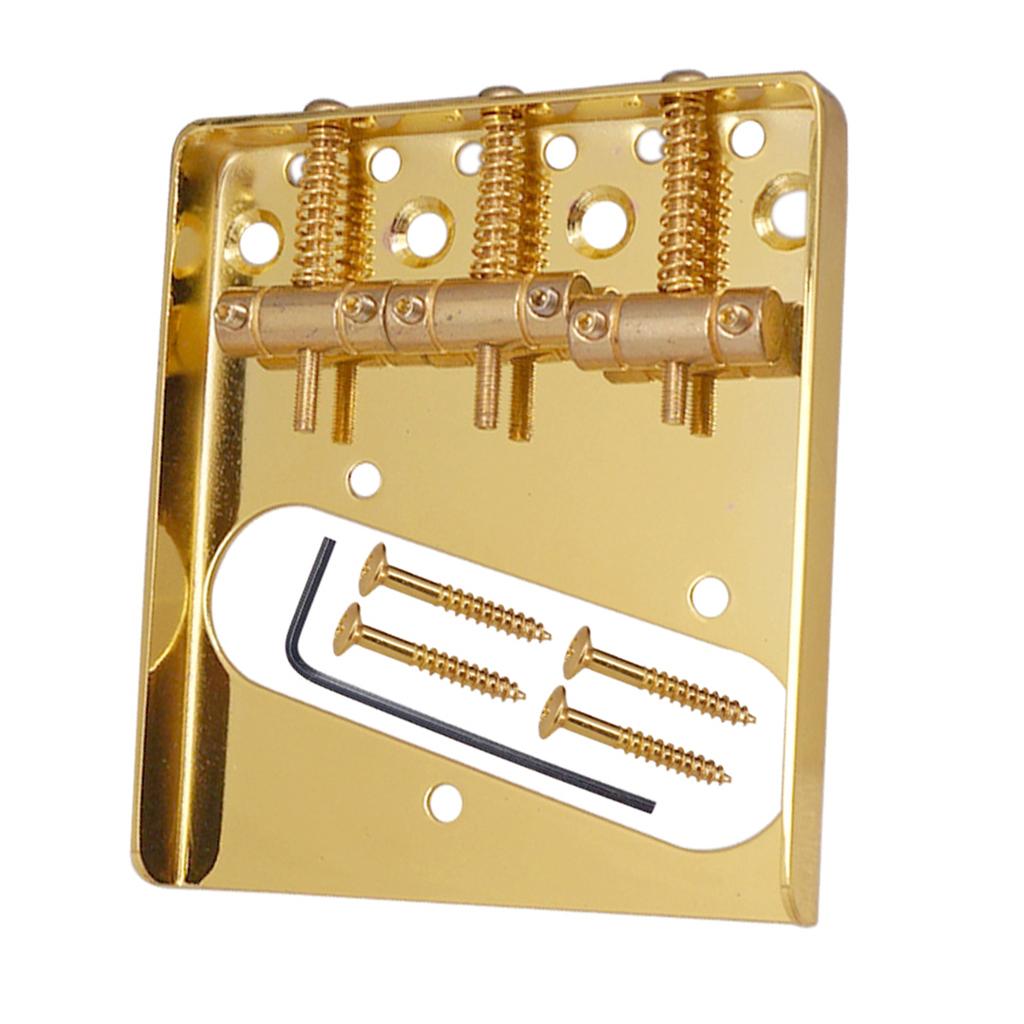 3 String Guitar Bridge for TL Electric Bass Parts Accessory Golden Spring