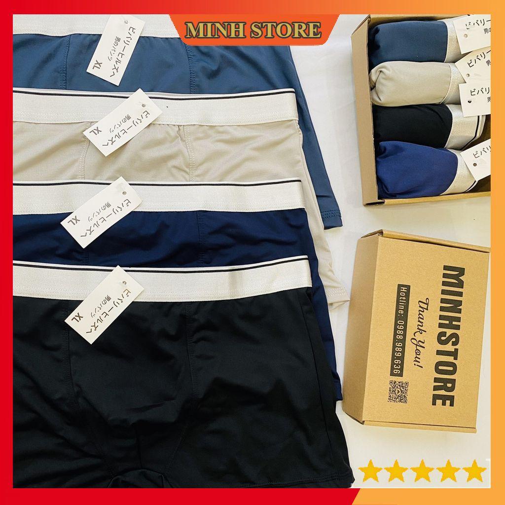 Quần lót nam thun lạnh Boxer, Quần sịp đùi nam co giãn 4 chiều - Hộp 4 quần lót nam thun lạnh cao cấp SDN01 - MS66