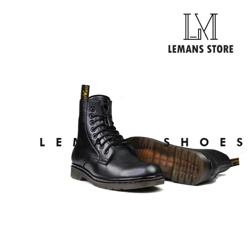 Boots DR cổ lửng Lemans đế kếp ánh xanh, bảo hành 24 tháng, boots cổ cao