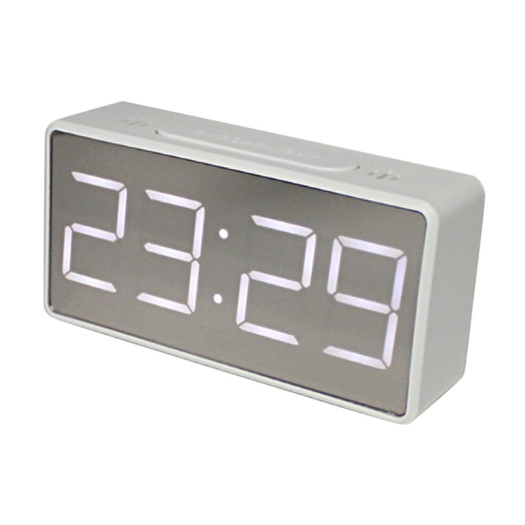Digital Electric Clocks Student Alarm Clock Mirror Alarm Clock Bedside White