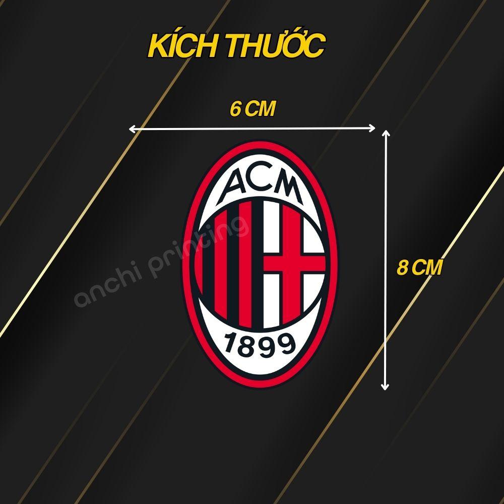 Combo 9 sticker logo decal CLB bóng đá AC MILAN chất liệu chống nước 5 lớp cao cấp - ANCHI PRINTING