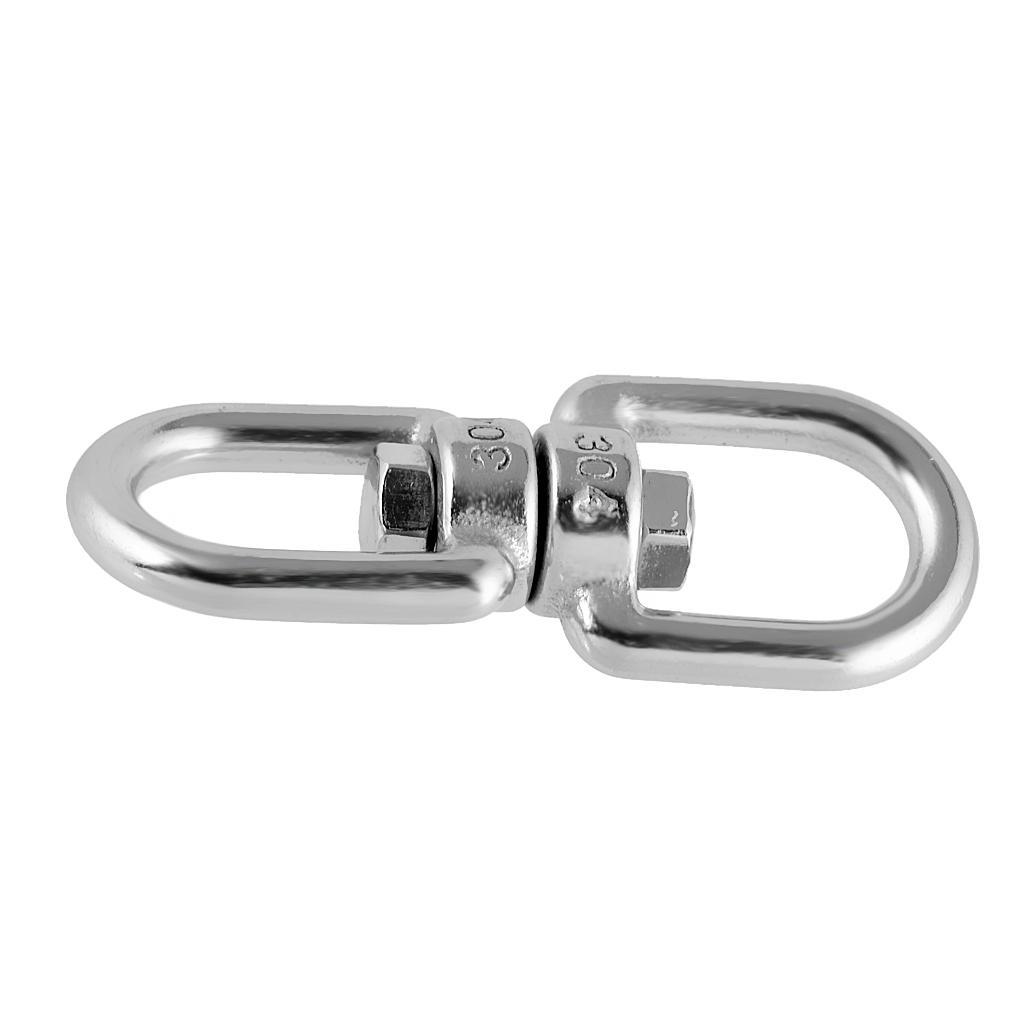 304 Stainless Steel Rotating Universal Ring 8-Model Chain Link Buckle Silver