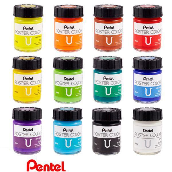 Màu Bột Poster Pentel Wpu | Màu Vẽ Bền, Lâu Phai, Không Độc Hại