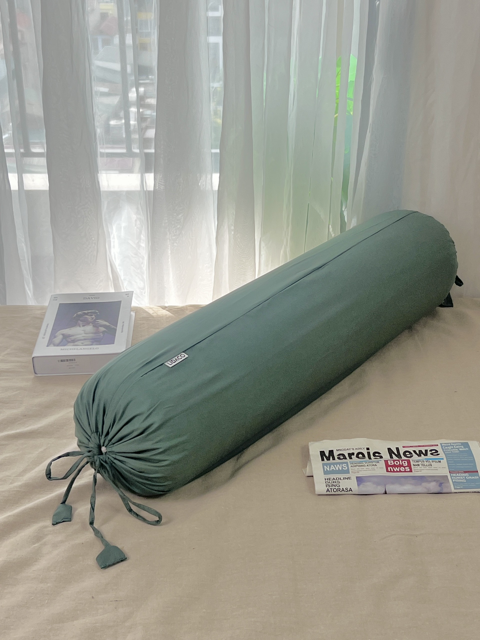 Vỏ Gối Ôm Cotton Tici Lidaco Kich Thươc 35X100Cm - Xanh Mint