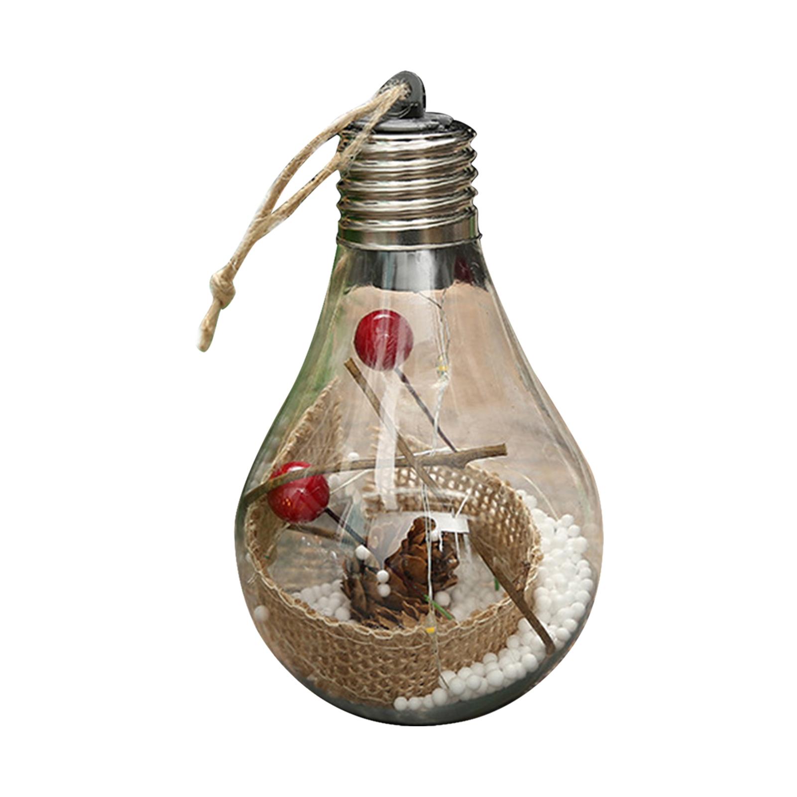 LED Christmas Ball Transparent Hanging Ornament Bulb Globe Light Up Pendant Decoration for Christmas Holiday Party Gift