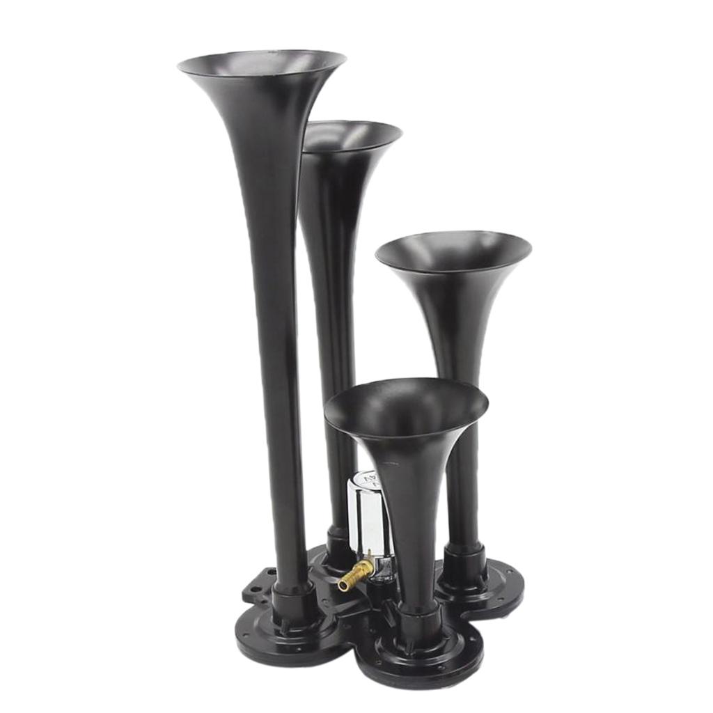 12V/24V Car Truck Boat 4 Trumpet Train Air Horn Set 150db for Air Compressor
