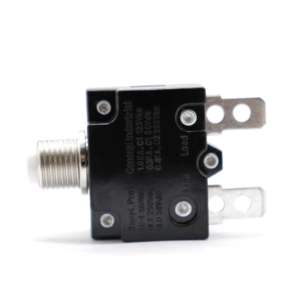 5Amp Manual Reset Thermal Circuit Breaker Overload Switch with Black Cap