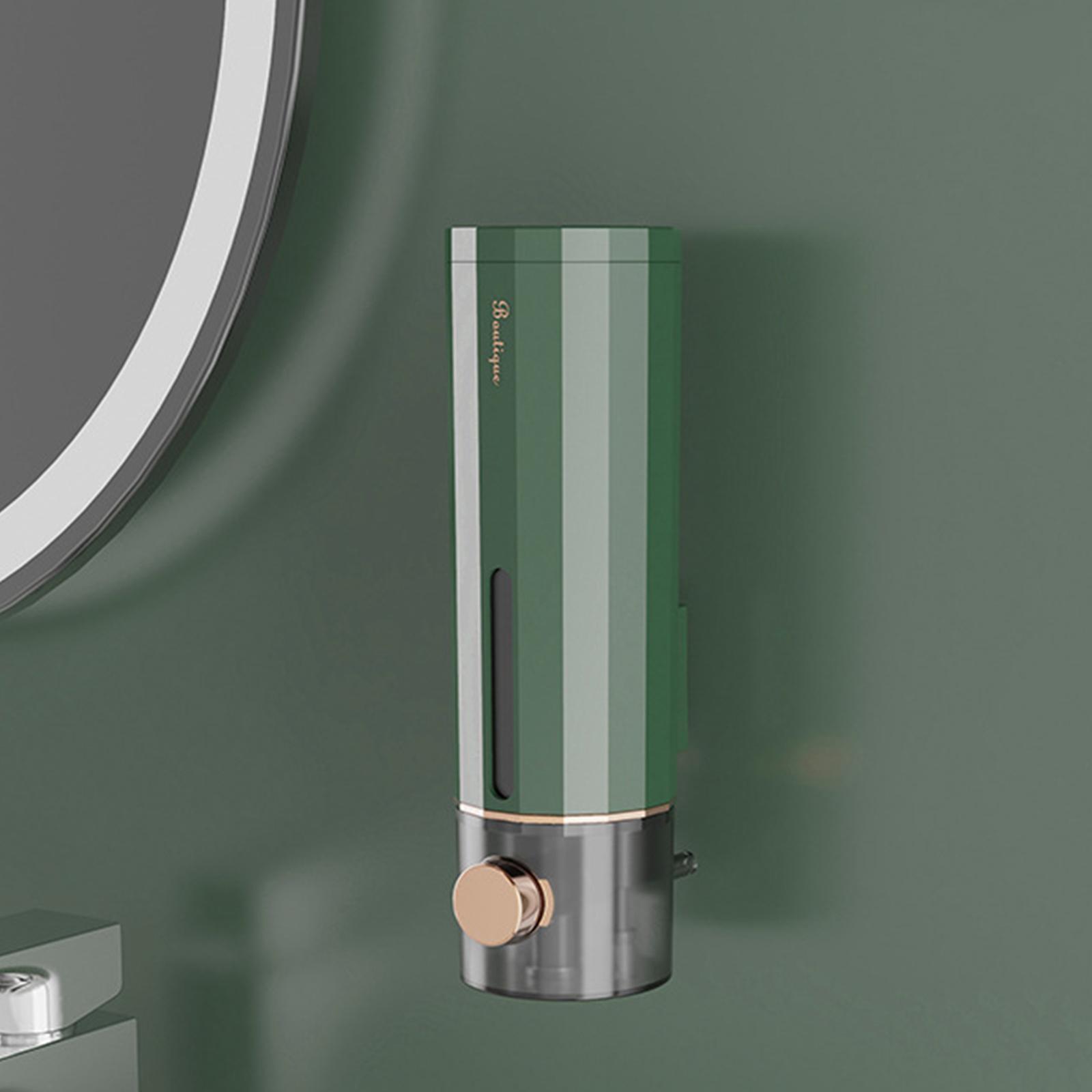 Wall Mounted Manual Soap Dispenser, No Drilling Shampoo Gel Soap Dispenser Liquid Containers for Home Office Kitchen