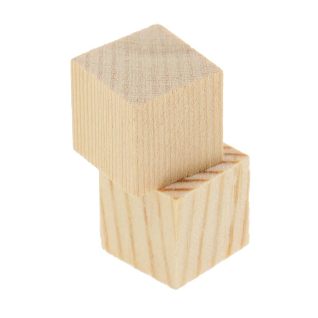 3-10pack Wood Cube Blocks Puzzle Unfinished Wooden Pieces for Crafts 15mm 20
