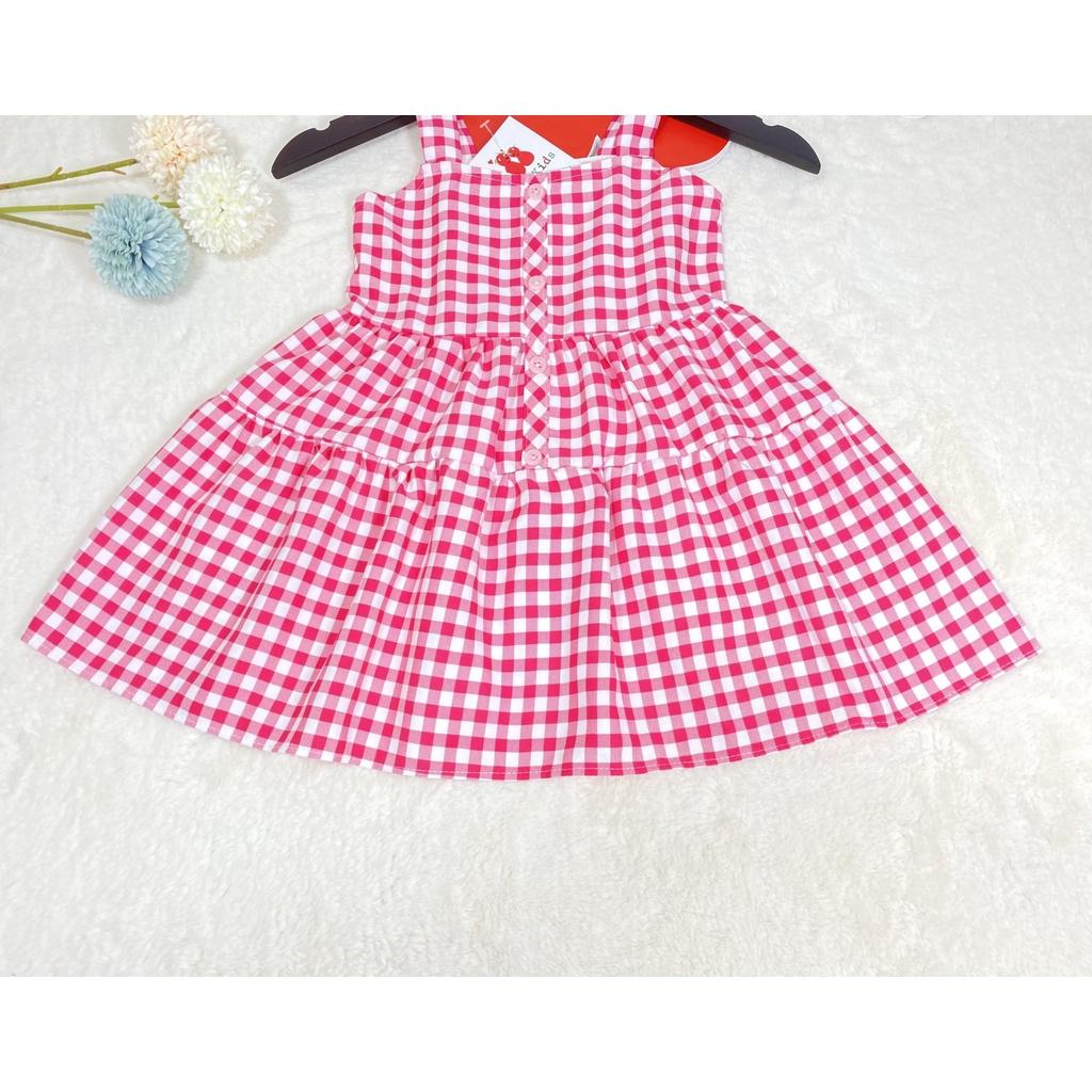 Đầm bé gái,váy trẻ em ,BITIKIDS, họa tiết caro size 0 đến 8 tuổi