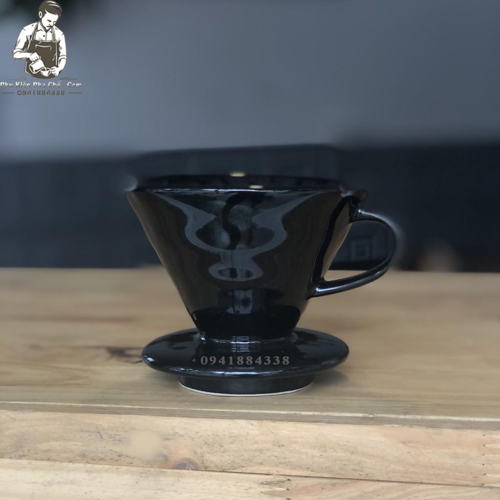 Bộ Bình Pha Drip V60 Phễu Sứ, Bình 600ml, Phễu Sứ Size 1-4cups