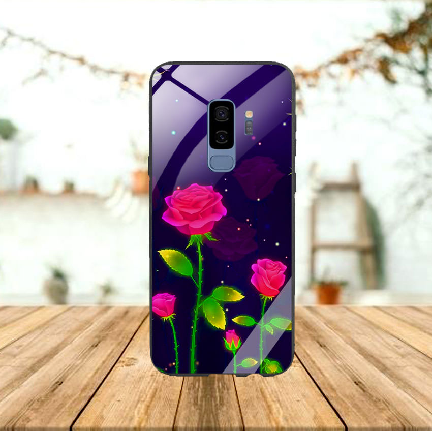 Ốp Lưng Kính Cường Lực cho điện thoại Samsung Galaxy S9 Plus - Rose 10