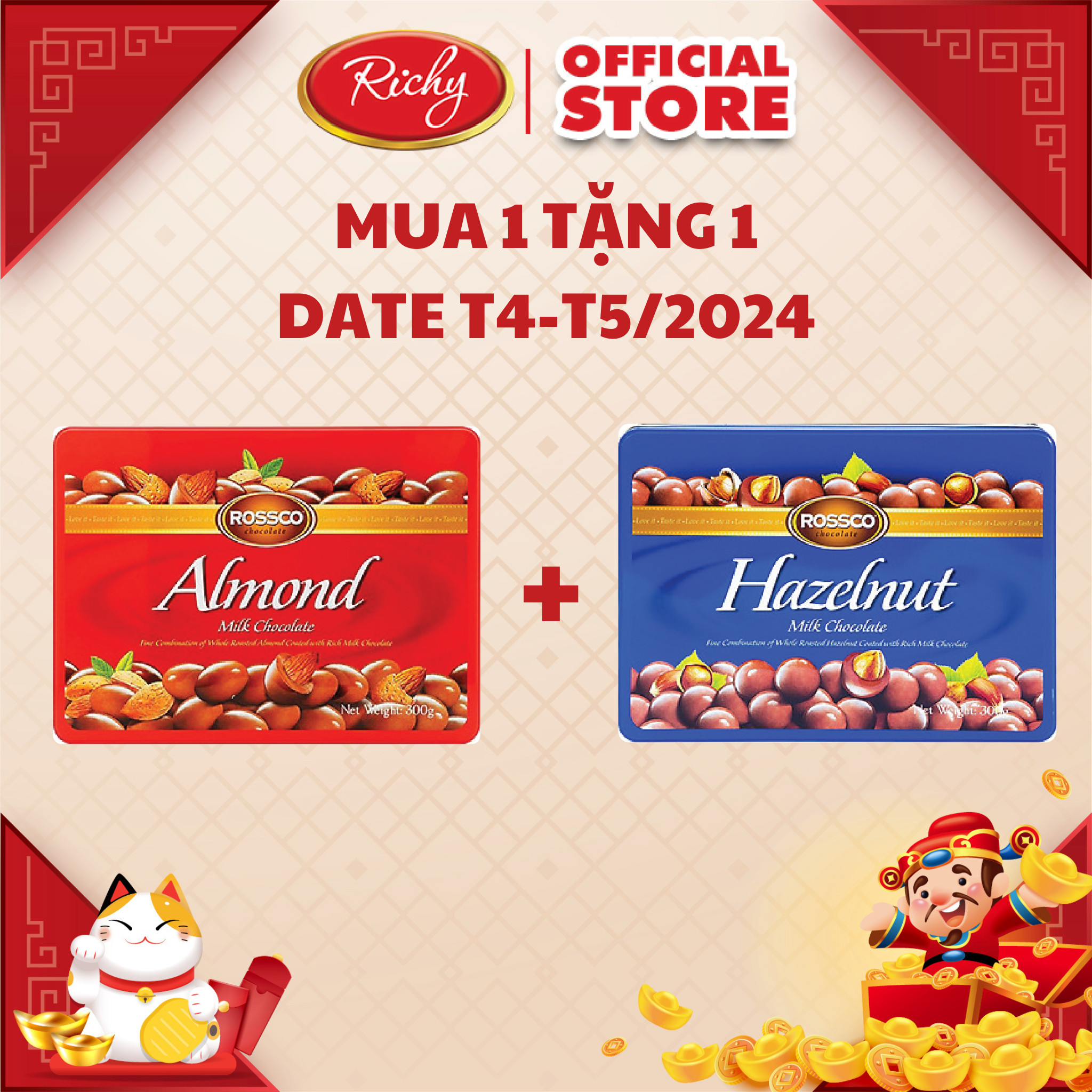 [MUA 1 TẶNG 1 - DATE T4, T5/2024] Socola Rossco HT 180x24 Xanh. Đỏ