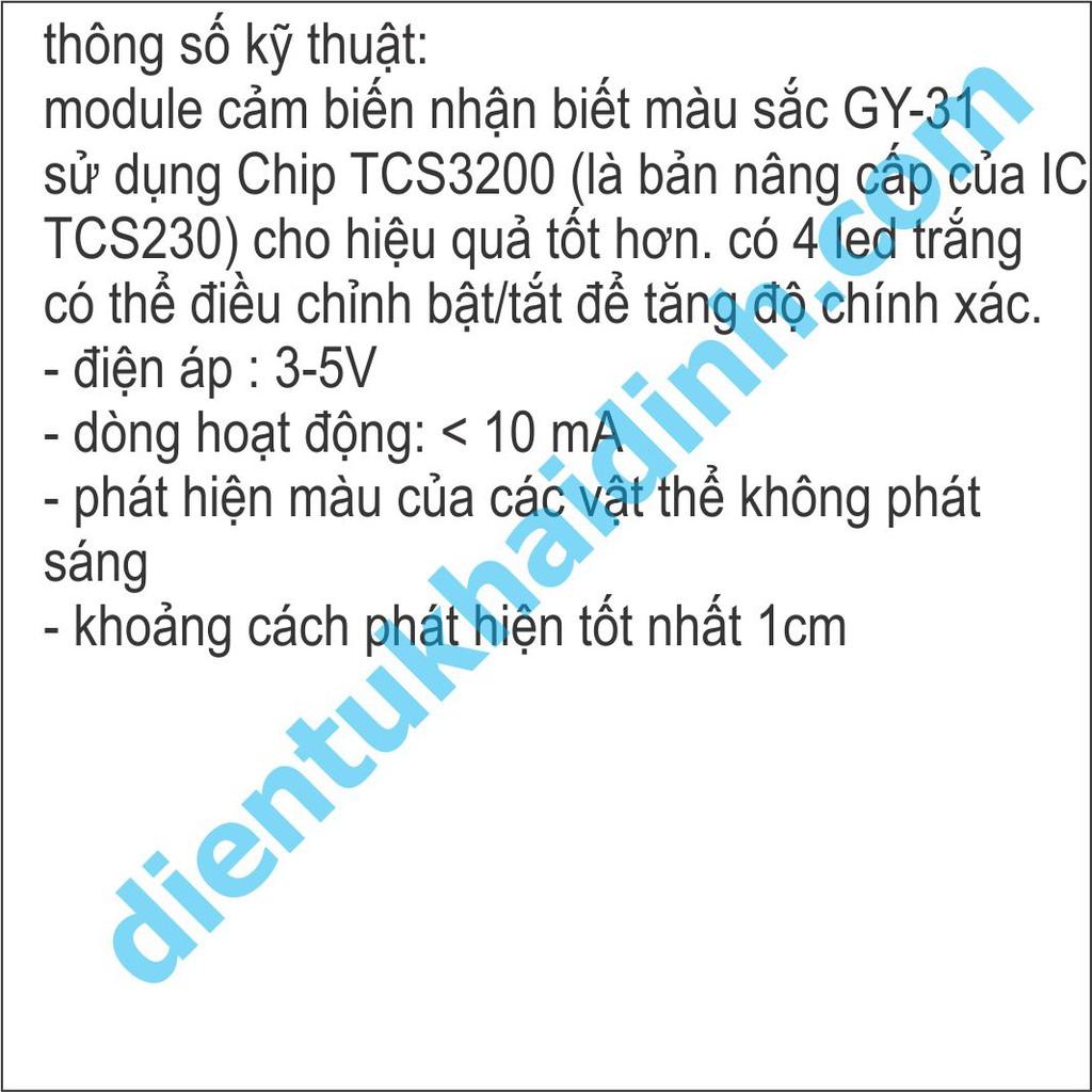 Module cảm biến nhận biết màu sắc GY-31 TCS230 TCS3200 kde3149