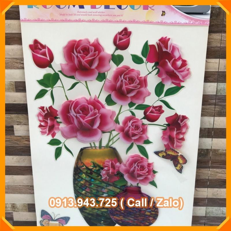 Dán hoa 7d nổi có sẵn keo