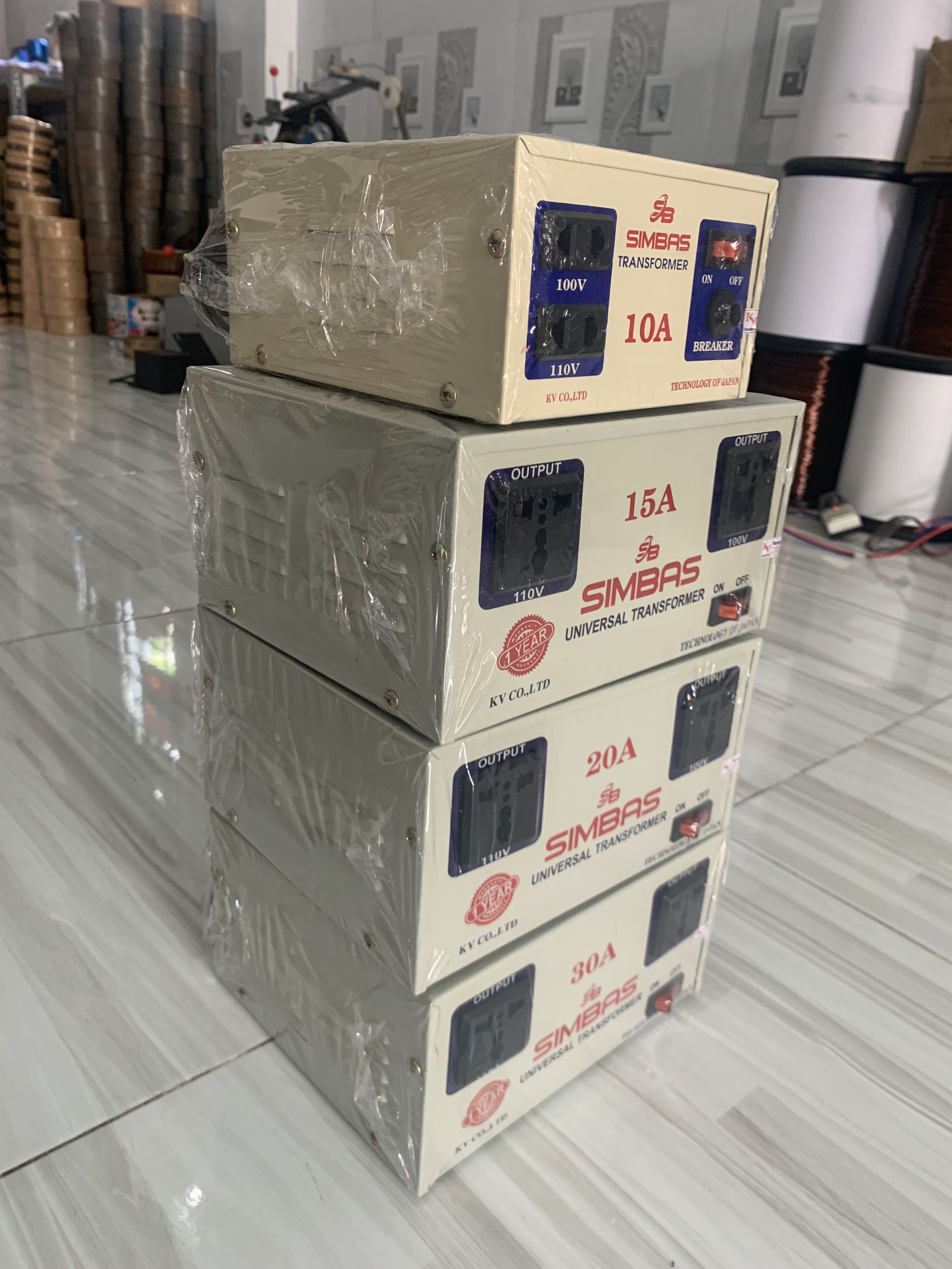 Biến áp, biến thế bộ đổi nguồn 1-1.5-2-3KVA 220v sang 110v - 100v dùng cho máy nội địa