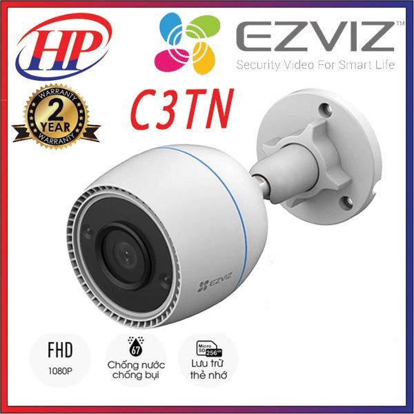 Camera Wifi Ezviz C3TN 2MP có ánh sáng màu nhìn đêm  đàm thoại 02 chiều, ngoài trời chống nước , hình ảnh sắc nét  Full HD - Hàng Chính Hãng