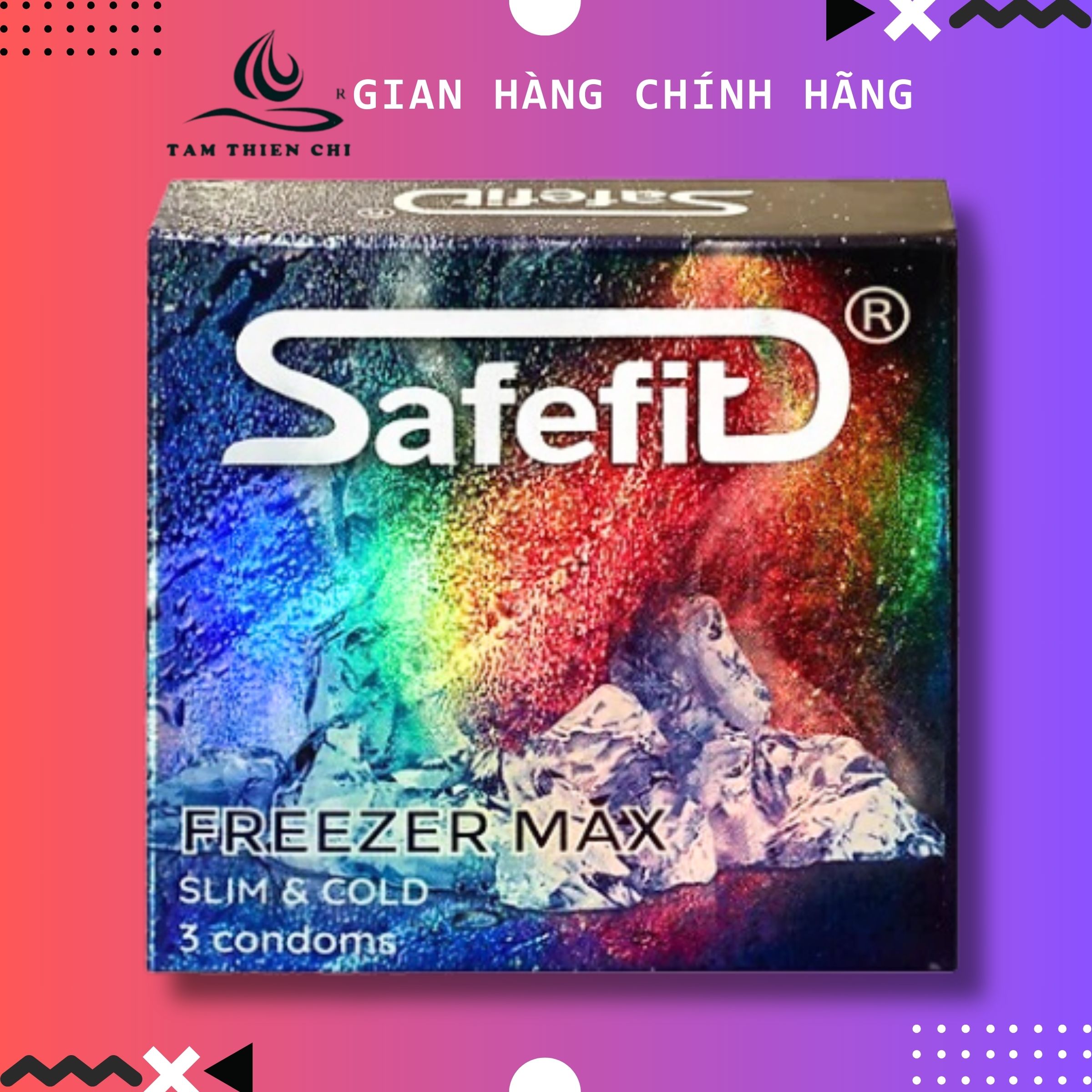 Bao cao su Siêu mỏng Mát lạnh Safefit Freezer Max hộp 3 cái