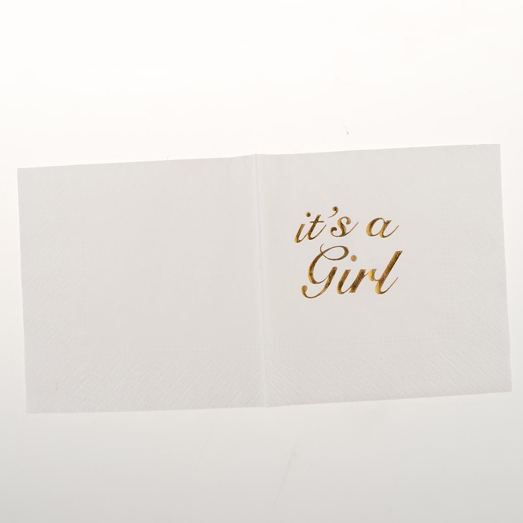 10pcs Its a Girl Paper Napkin for Baby Shower Kid Birthday Party Table Decor