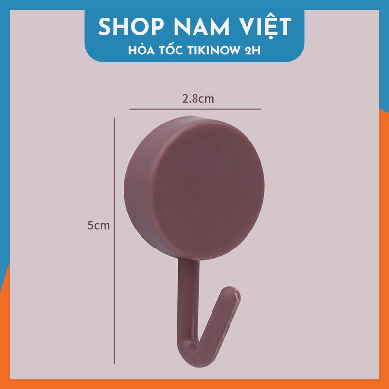 Set 10 Móc Nhựa Tròn Dán Tường Nhiều Màu Sắc Hiện Đại, Móc Treo Đồ Trang Trí Nhà Cửa - Chính Hãng NAVIVU